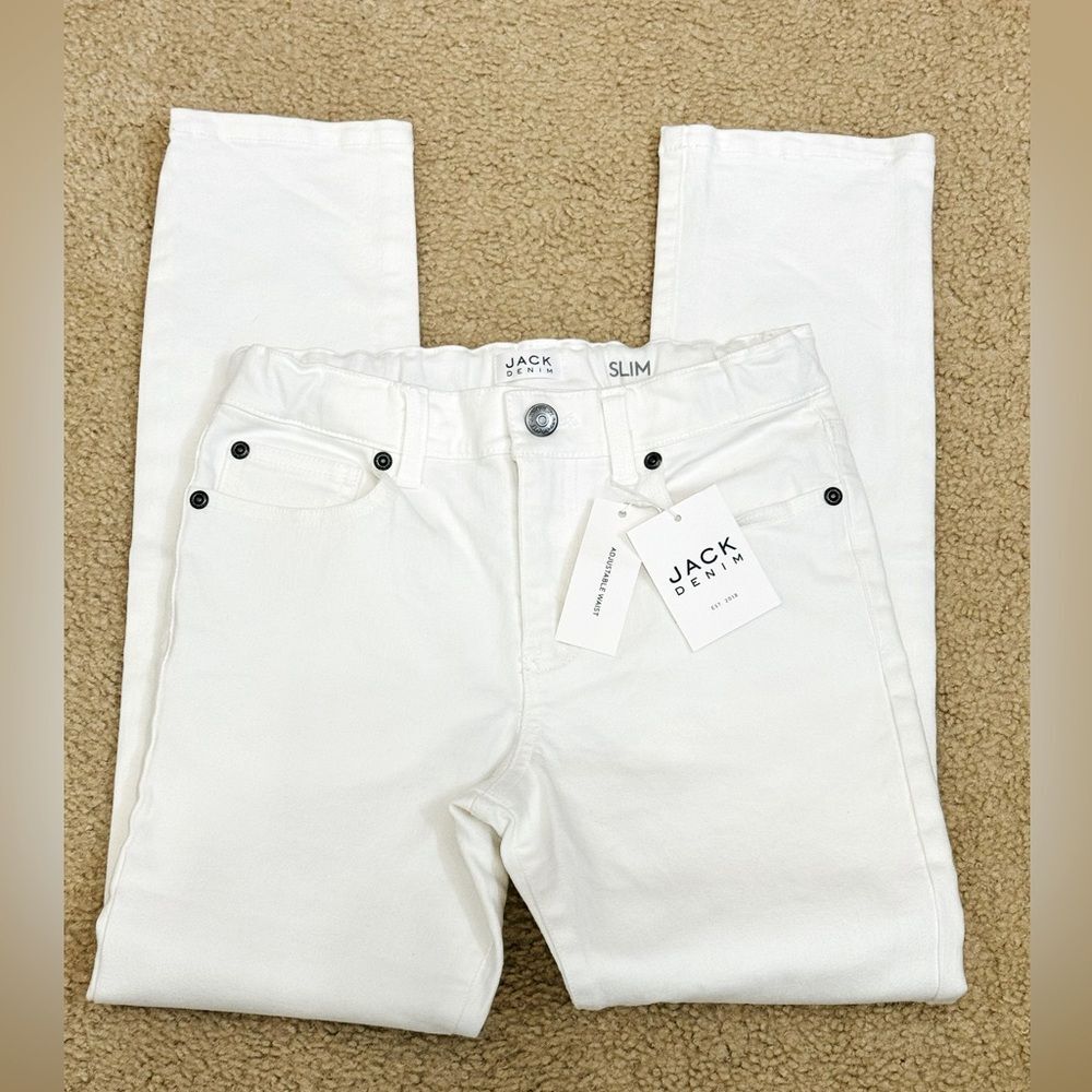 NWT Jack Denim by Janie and Jack White Slim Jeans Girls Sz 10 - Picture 1 of 14